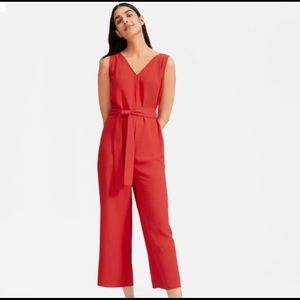 Everlane The Japanese GoWeave Essential Jumpsuit In Red. Size 4.